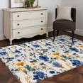 thumbnail image 3 of Area Rugs 2.7'x5', Spring Blue Flowers Carpet for Living Room Bedroom Dining Room, Vintage Floral Botanical Rustic Garden Throw Kitchen Rugs Non Slip Washable Rectangle Indoor Outdoor Rugs, 3 of 8