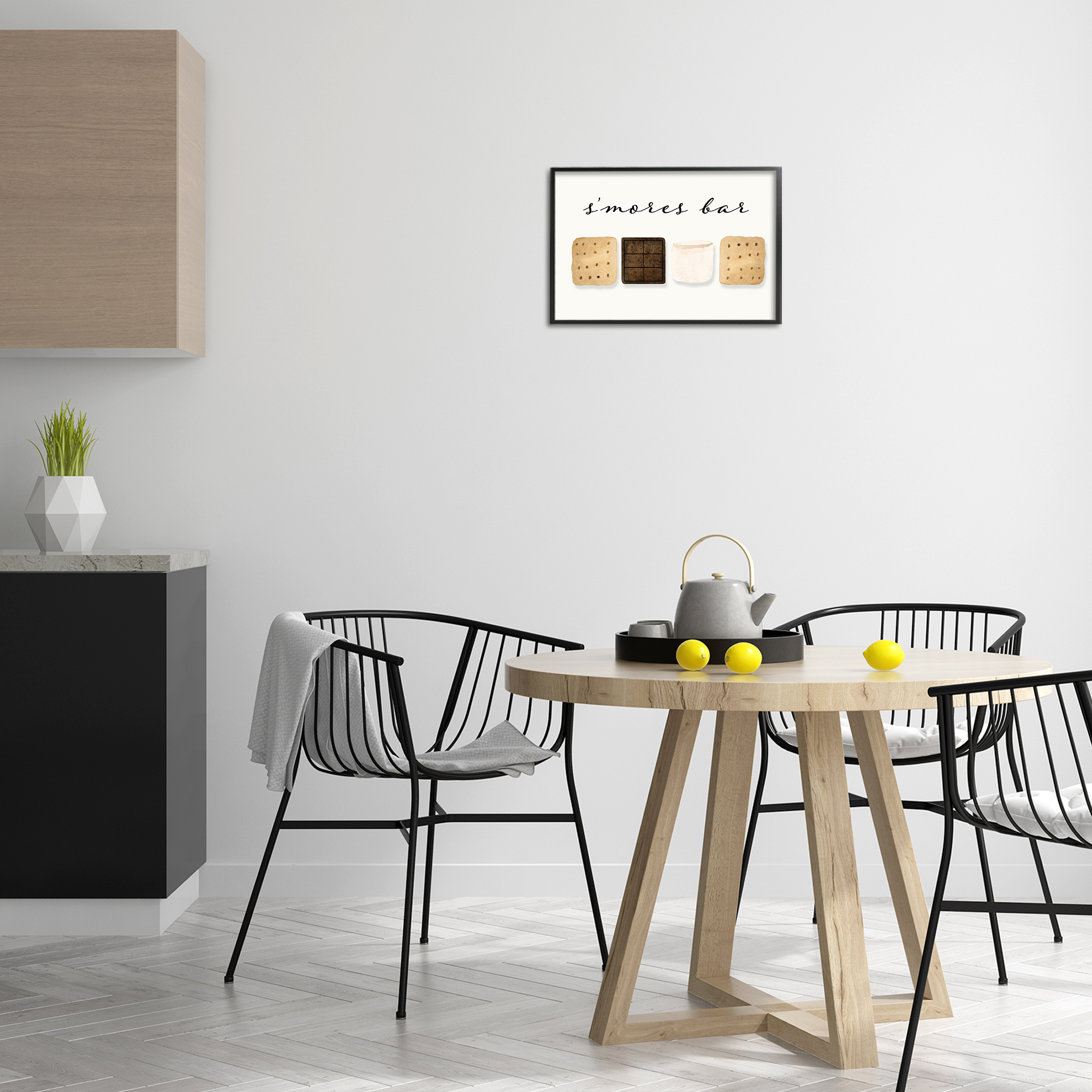 Stupell Industries S'mores Bar Ingredients Food & Beverage Painting Black Framed Art Print Wall Art, 18 x 12