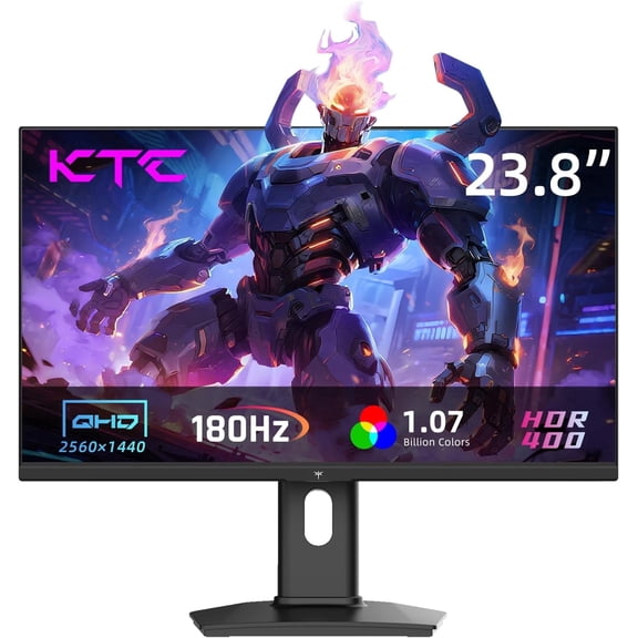 KTC 24 Inch Gaming Monitor 180Hz - 2K 1440P Computer Monitors, Fast IPS Monitor with HDR400, Adaptive Sync, Up to 185Hz, HDMI 2.0 & DisplayPort 1.4, Height Adjustable, VESA Mount, H24T7