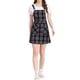 thumbnail image 1 of Vestido de tirantes ajustables de cuadros para mujer Inspire Chic S Azul-Durazno, 1 of 7