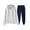 White+Navy, variant on Dovford Men's Track Suit Stand Collar Sweatshirt Waffle Long Sleeve Hoodie And Pant Suit Work Pants Mens Sweat Suits
