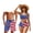 American Flag, variant on Summer Lemon Matching Couples Swimsuits Hawaii Swimwear High Waisted Bikini Sets for Women String Crisscross Tie Back Bathing Suit & Mens Swim Trunks Beach Shorts with Pockets