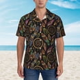 thumbnail image 4 of Lsque Decorative Feathers pattern Hawaiian Shirt for Men, Unisex Summer Beach Casual Short Sleeve Button Down Shirts-Small, 4 of 9