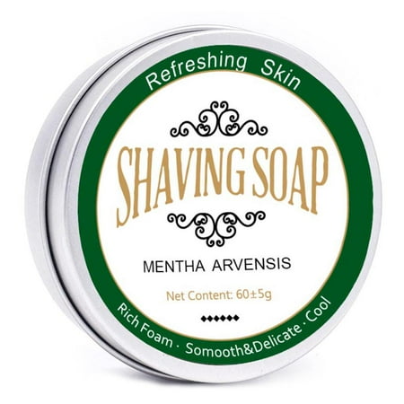 60g Mint Scented Men s Shaving Soap Aluminum Boxed Foam Rich Gentle Not Sti