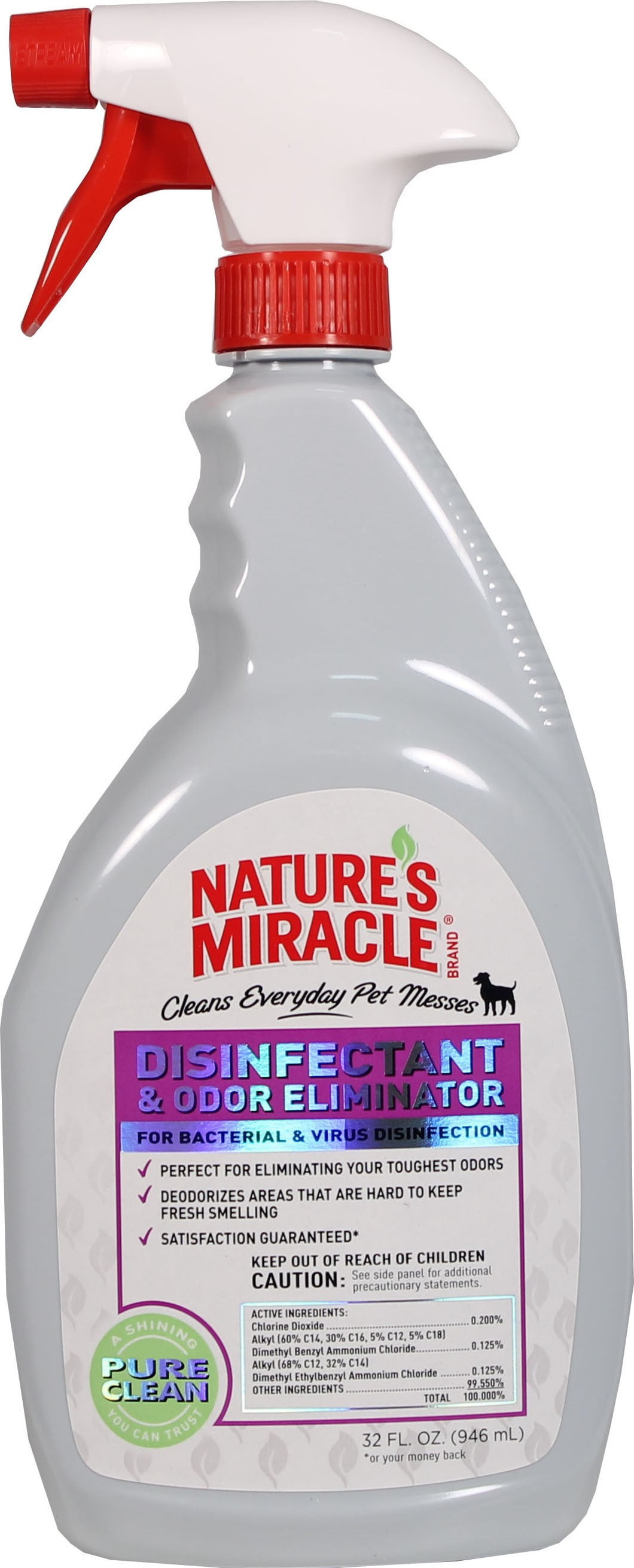 Nature's Miracle Dog Disinfectant & Odor Eliminator Spray, 32 oz