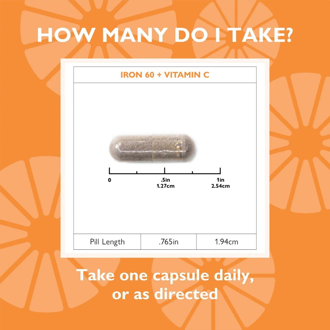 Celebrate Vitamins 60 mg Iron + Vitamin C Capsules - 90 count