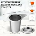thumbnail image 4 of Genreen 2 pack Tea Infuser for Loose Tea,Large Capacity Loose Leaf Tea Steeper 18/8 Stainless Steel Loose Leaf Tea Infuser Double Handles Loose Tea Steeper Mugs, Cups Tea Steeper for Loose Tea, 4 of 6