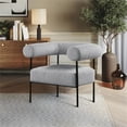 thumbnail image 2 of Meridian Furniture Fauteuil d'Appoint en Tissu Bouclé Gris Blake, 2 of 6