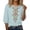Light blue, variant on Womens Shirts Short Sleeve Kelon Womens Tops Short Sleeve Shirts V Neck Linen Cotton Outfits Trendy Clothes 2026 Casual Summer Tshirt, XL