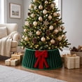thumbnail image 6 of Christmas Tree Collar Plush Fabric Christmas Tree Skirt Ring Stand Cover Basket for Holiday Xmas Tree Living Room Seasonal Home Decor, 6 of 7
