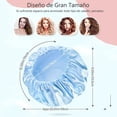 thumbnail image 3 of 4 Piezas Gorro de Seda para Dormir, Gorros de Baño, Cuidado del Cabello, Doble Capa Protector para Ducha, Dormir y Belleza, Gorro de Satín para Dormir, 3 of 4
