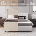 thumbnail image 3 of Queen Size Upholstered Platform Bed, Corduroy Bed Frame with 50.7'' High Wingback Headboard and Solid Wood Slats, No Box Spring Needed, Noise Free, 3 of 7
