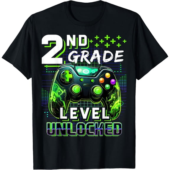 Back to School 2nd Grade Gamer First Day School Level Kids Boys Girls T-shirt