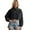 Black, variant on Women's Short Sweatshirt Half-Zip Crewneck Warm Lined Sweatshirt, Solid Color Long Sleeve Pullover Sweater Cozy Casual Wear,Size:XL