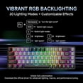thumbnail image 6 of DK68 60%  Mechanical Gaming Keyboard, 3 Modes /2.4G/USB-C with Clicky Blue , RGB Backlit, Anti-Ghosting, 68-Key Compact mini Keyboard for Windows/macOS/Linux- Black/Grey, 6 of 6