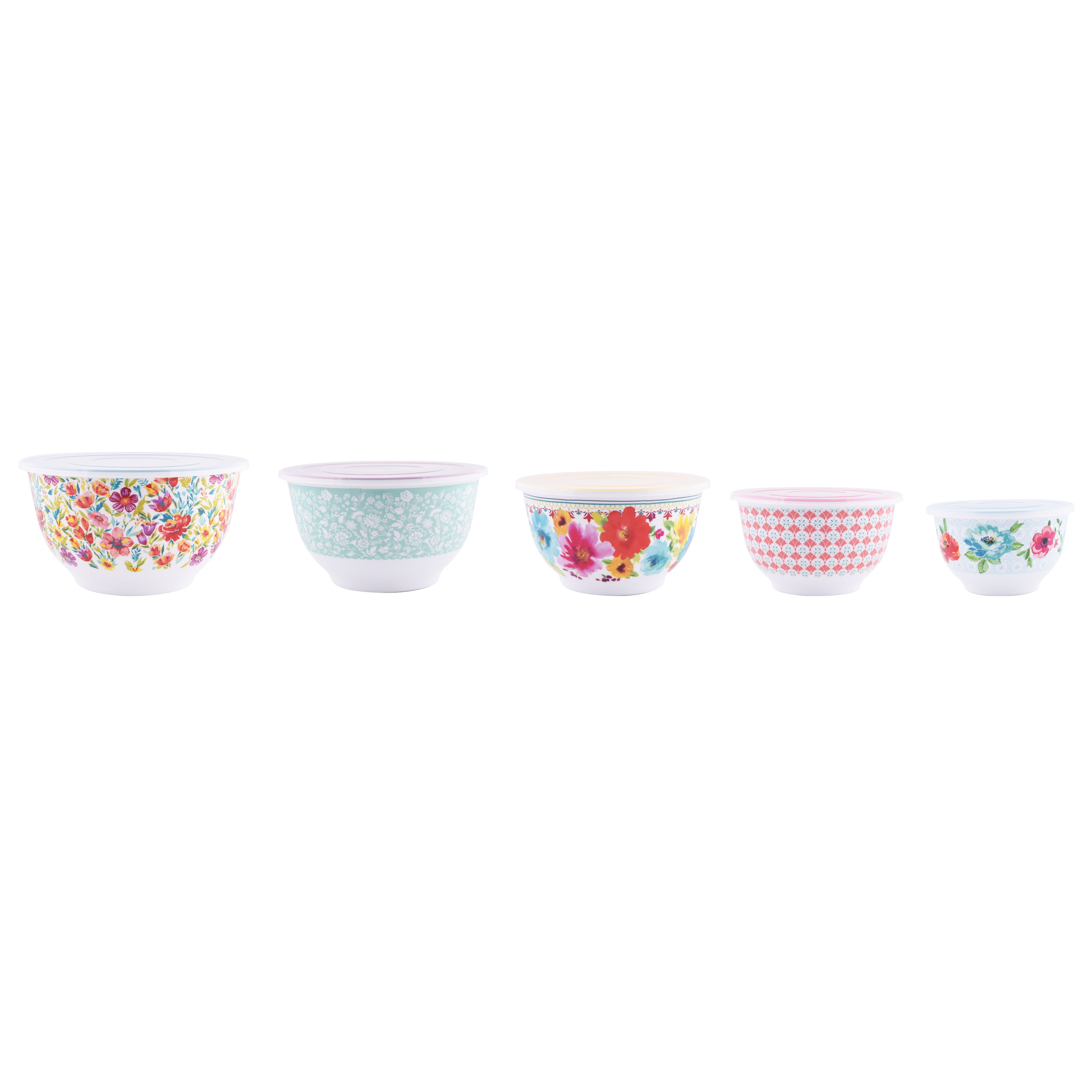 The Pioneer Woman Country Garden Nesting Mixing Bowl Set, 10-Piece, Multiple Patterns