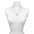 thumbnail image 3 of Delight Jewelry Silvertone Small Pink Enamel Disc Gymnastics Ring Charm Necklace, 18", 3 of 4
