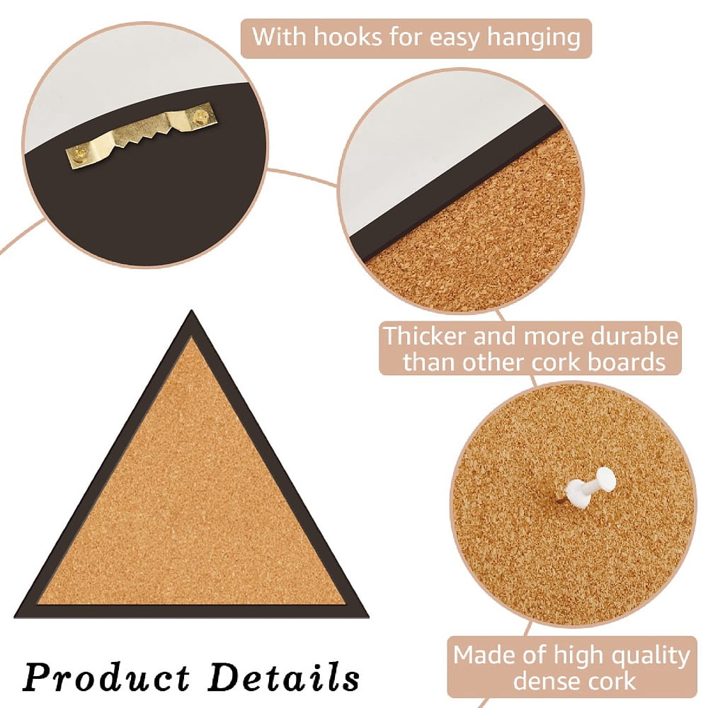 Cork Bulletin Board Saddle Brown Triangle 250x215mm
