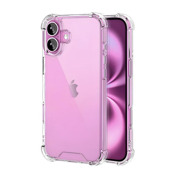 Case for iPhone 16 Transparent Slim Fit Anti-Scratch Soft TPU PC Non-Yellowing Shockproof Bumper Military Drop Protection Back Cover Case