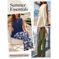 thumbnail image 4 of Anygrew Women's 2 Piece Matching Lounge Sets Asymmetrical Split Top and Wide Leg Pants With Pockets Summer Outfits Tracksuit Sets, 4 of 8