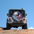 thumbnail image 5 of Camping Spare Tire Cover American Flag Eagle Waterproof Polyester Wheel Protectors Wheel Covers Memorial Day Patriotic Tire Cover Universal for Trailer SUV Truck Camper Travel 12 Inch, 5 of 8