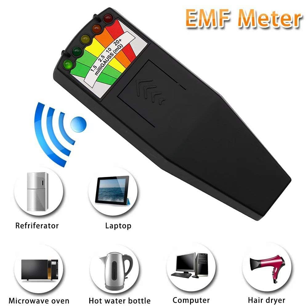 Kqiang 5 LED EMF Meter Magnetic Field Detector Ghost Hunting Paranormal Equipment Tester Portable Counter