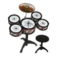 thumbnail image 2 of Juego de batería para niños pequeños Juego de batería educativa Juguete sensorial Juguetes de percusión Juguete de tambor de simulación para niños Tambor y Taburete M CUTICAT Tambor de simulación, 2 of 8
