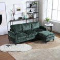 thumbnail image 3 of LUCKHAO 77" Convertible Sectional Sofa Couch with Storage Ottoman, 3 Seat L Shaped Sofa with 2 Cup Holders,Modern Linen Fabric Couches for Living Room, Apartment, Office, 3 of 7