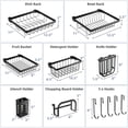 thumbnail image 2 of Resenkos 2 Tier Adjustable Over Sink Dish Drying Rack with 8 Hooks, Over Sink Dish Drying Rack for Kitchen Counter Organizer Storage Space Saver, 2 of 10