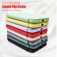 thumbnail image 5 of Funda de silicona líquida con tapa de cuero para iPhone 16 Pro Max 14 12 13 11 15 X XR XS Plus SE2022 Funda protectora de lentes con tapa tipo libro, 5 of 5