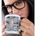 thumbnail image 2 of 3drose, Usa, Minnesota, Vermillion. Snowy Owl Perched on Snow., 11oz Two-tone Black Mug, 2 of 6