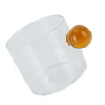 thumbnail image 4 of Tasse en Verre Transparente Résistante à la Chaleur avec Poignée en Boule 120ml Jaune, 4 of 14