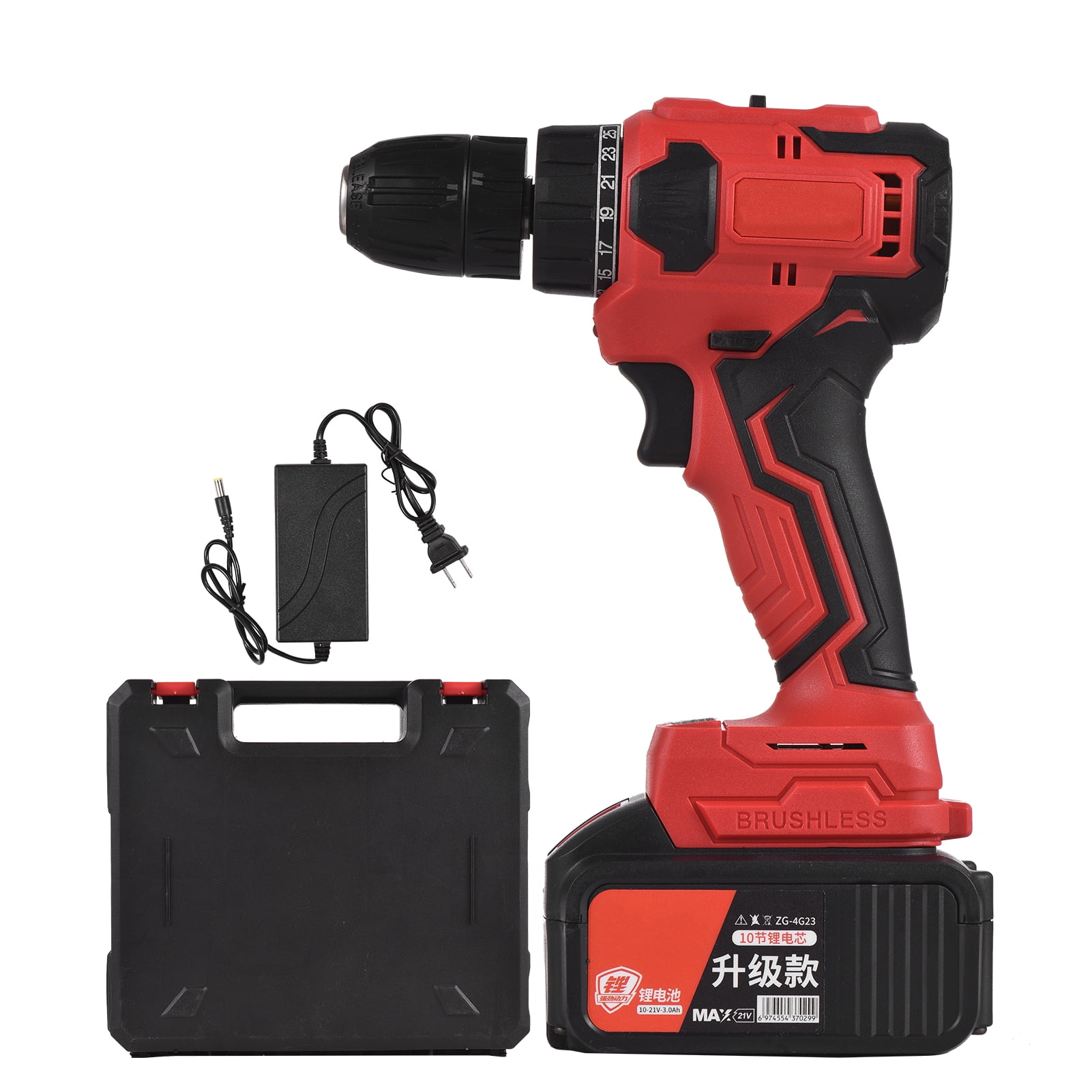 Docooler 21V Cordless Brushless Impact Drill 38in Chuck Heavy Duty