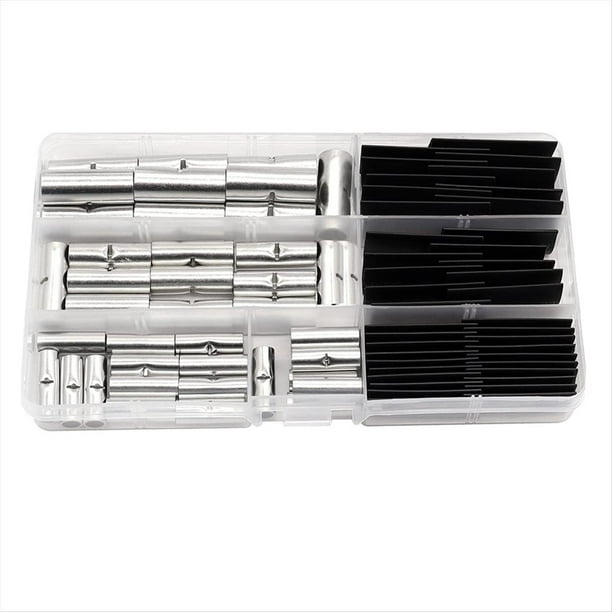 Kit de Conectores A Sin Aislamiento de 80 Piezas, 6 Valores, 4/6/8 AWG, con Conector de Empalme A de Tubo Termorretráctil para Automoción