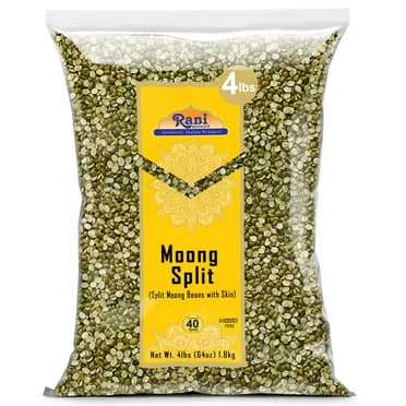 Rani Moong Split (Split Mung Beans with Skin) Lentils Indian 64oz (4lbs) 1.81kg Bulk ~ All Natural | Gluten Friendly | Non-GMO | Kosher | Vegan | Indian Origin