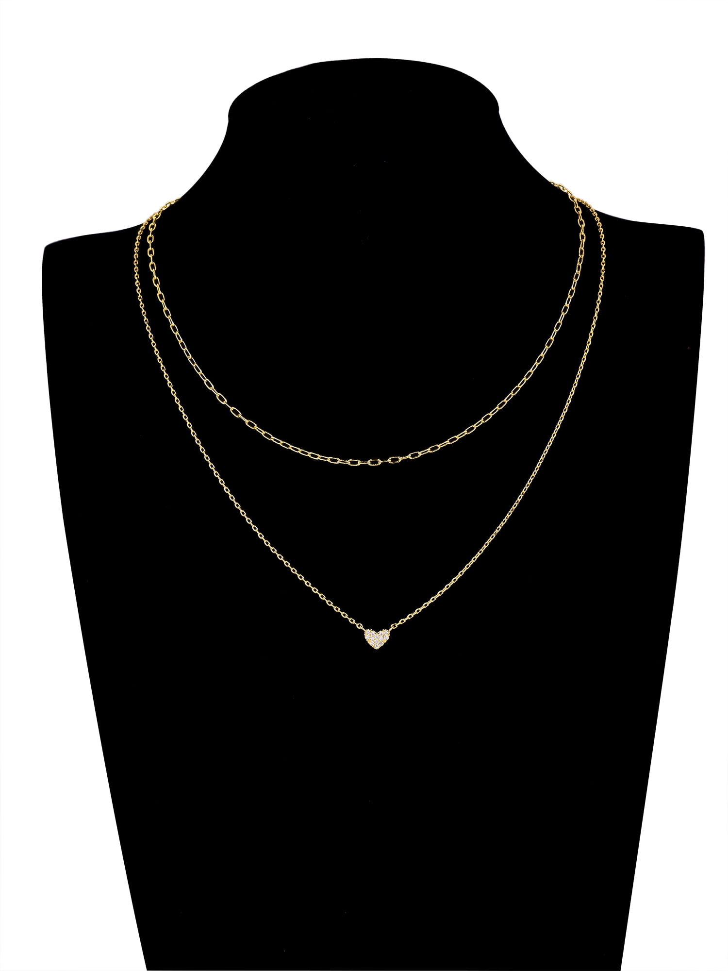 Believe by Brilliance Cubic Zirconia Heart Necklace and Earring Set in 14KT Gold Flash Plated