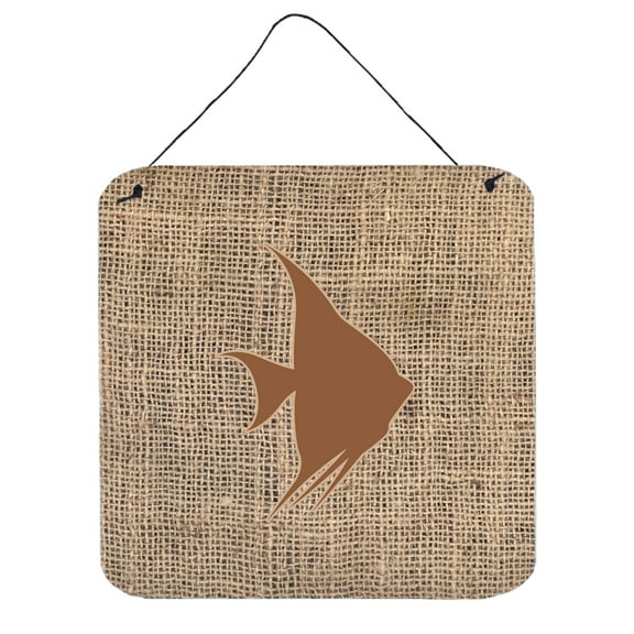 Fish - Angel Fish Burlap and Brown BB1022 Wall or Door Hanging Prints