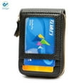 thumbnail image 3 of Deago Men Wallet Credit Card Holder Case Genuine Leather RFID Zipper Pocket, Black, 3 of 9