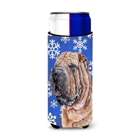 Shar Pei Winter Snowflakes Ultra Hugger for slim cans