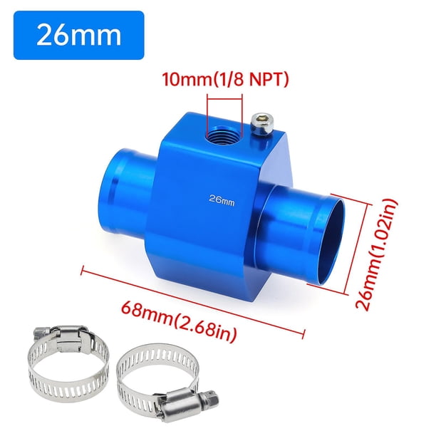 Water Temp Temperature Joint Pipe Sensor Gauge Radiator Hose Adapter Size 26mm / 28mm / 30mm / 32mm / 34mm / 36mm / 38mm / 40mm