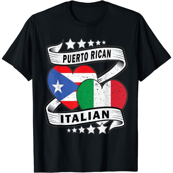 Puerto Rican Italian Flag, Half Puerto rican Half Italian T-Shirt