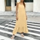 thumbnail image 5 of TaTaai Women's Spring Summer Solid Color Round Neck Sleeveless Backless Lace-Up Dress Casual Elegant Long Dress Gift, 5 of 7
