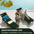 thumbnail image 4 of 72" ×21" Outdoor Chaise Lounge Cushion, 3" Thick High-Density Foam Fill, with Removable Headrest, Waterproof Fade Resistant, Replacement Cushion for Lawn Pool (Dark Green 1PC), 4 of 8
