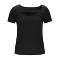 thumbnail image 6 of Olyvenn Womens Summer Tops Short Sleeve Shirts for Women Sexy Tops Y2K Shirts One Piece Cutout Tops Cute Trendy Tees Tops Black L, 6 of 6