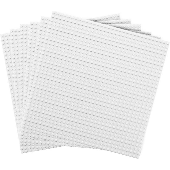 6PCS Classic Base plates,10''x10'' Building Board Baseplate, Compatible with All Major Brands,White, (S003)
