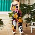 thumbnail image 6 of WTOBBY Women's Retro Casual Jumpsuit featuring Halloween Print, Loose Fit with Suspenders in Cotton and Linen, Perfect for Comfortable Outfits Year-Round,YellowM, 6 of 6