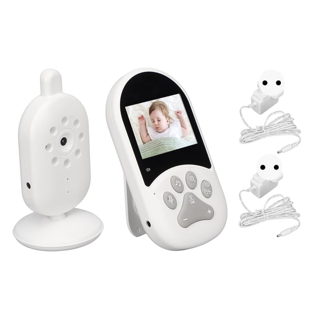 Monitor de vídeo para bebés con cámara de 2,4 pulgadas, intercomunicador de voz bidireccional, visión nocturna por infrarrojos, dispositivo de monitoreo para bebés con WiFi, enchufe de la UE de 1