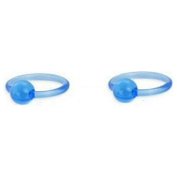 Pair of UV Acrylic Captive Bead Rings - 14 Gauge 12 mm 1/2 Inch