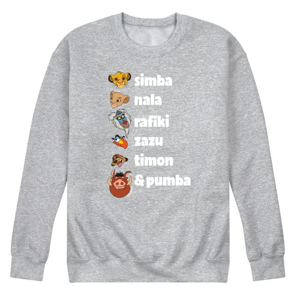 The Lion King - Main Characters - Men's Crew Neck Fleece Pullover