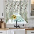 thumbnail image 4 of Dark Green Grass Kitchen Window Curtains, Swag Curtains Valance for Bedroom Living Room Bathroom, Flower Dragonfly Retro Pastoral Rustic Rod Pocket Window Curtain Block Drapes 2 Panels 36"x63", 4 of 9